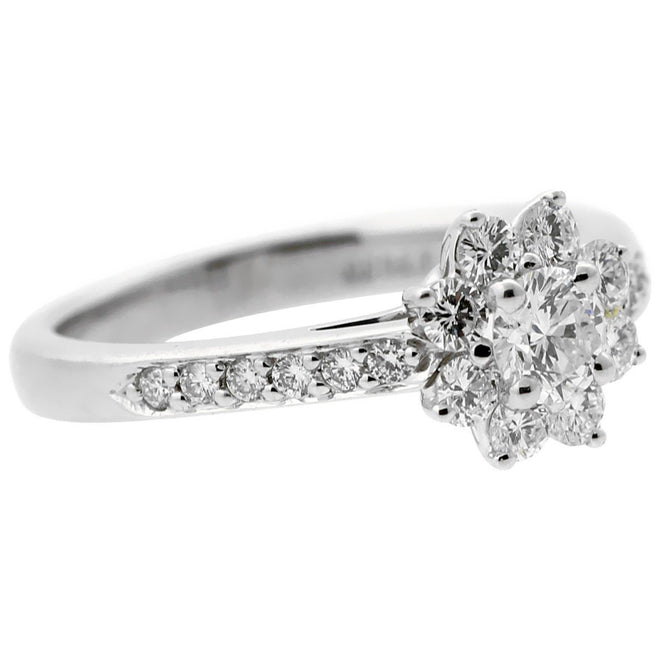 Tiffany & Co Diamond Platinum Flower Ring 0000363