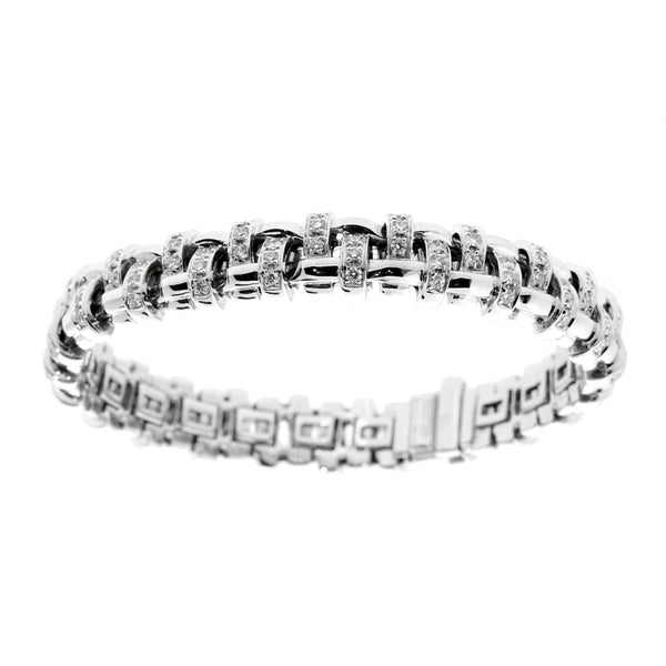 Tiffany & Co Diamond Woven White Gold Bracelet 00TFF6873