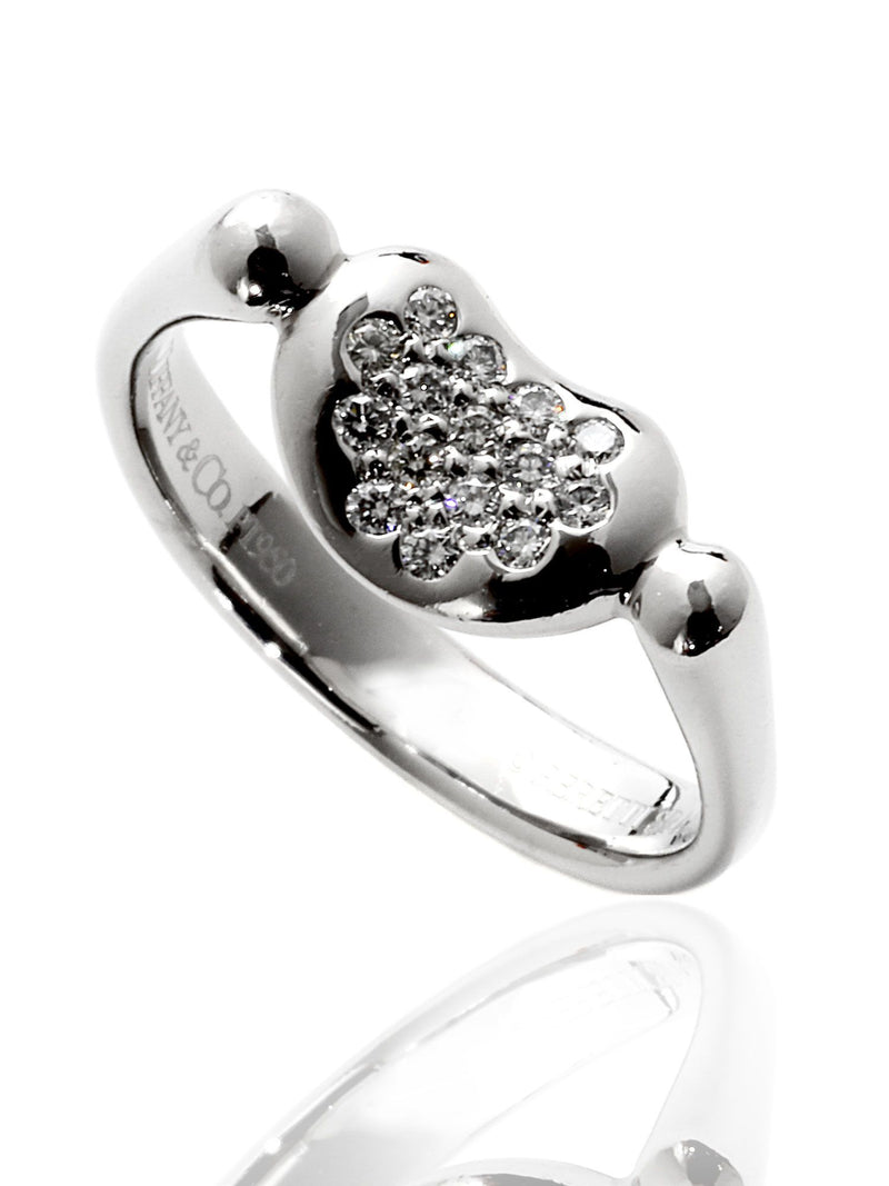 Tiffany & Co Elsa Peretti Diamond Platinum Bean Ring 5.47666E+15