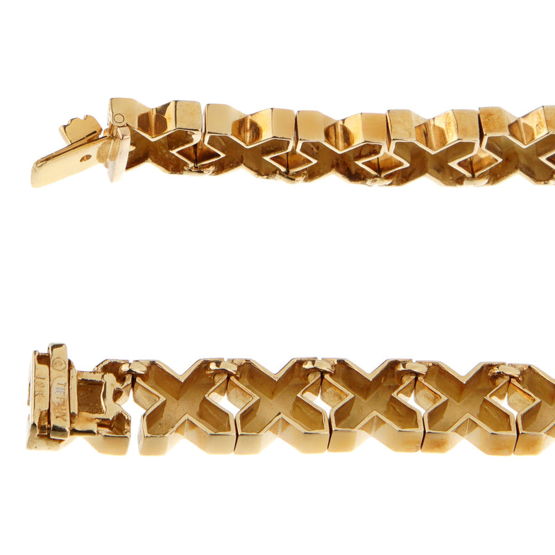TIFFANY & CO Paloma Picasso Graffiti Kiss X Pendant Chain 4 Diamonds 18K  Gold | Bellissima Boutique