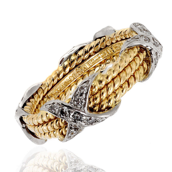 アクセサリー Tiffany & Co SV925 K18 Rope Design Ring Tiffany & Co SV925 K18 Rope Design Ring