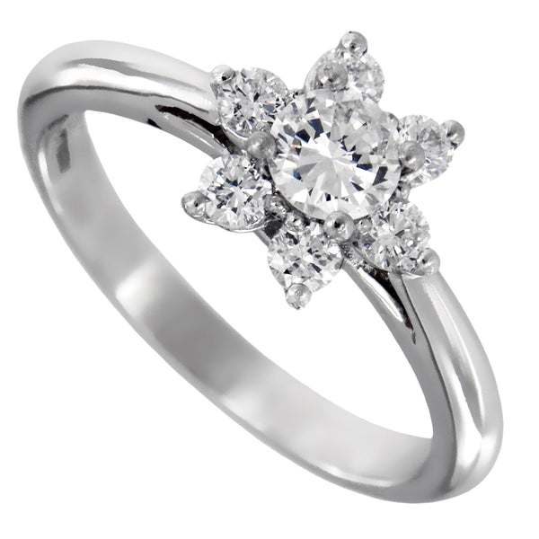 Tiffany & Co Platinum Diamond Flower Ring Sz 4 1/2 0003223