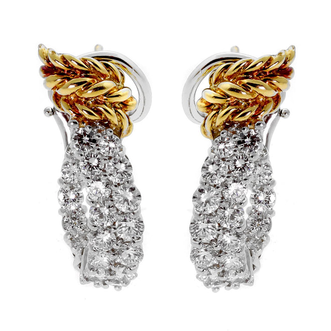 Tiffany & Co Schlumberger Diamond Hoop Earrings 0000369