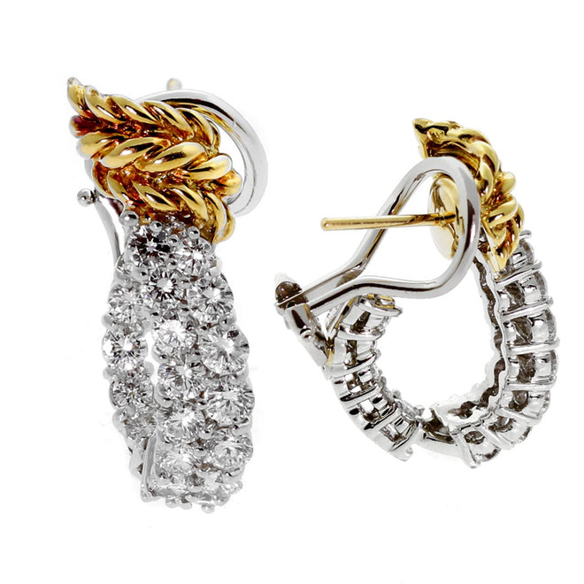Tiffany & Co Schlumberger Diamond Hoop Earrings 0000369
