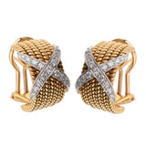 Tiffany & Co Schlumberger Rope Six-Row Diamond Gold Earrings 0002727