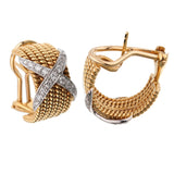 Tiffany & Co Schlumberger Rope Six-Row Diamond Gold Earrings 0002727