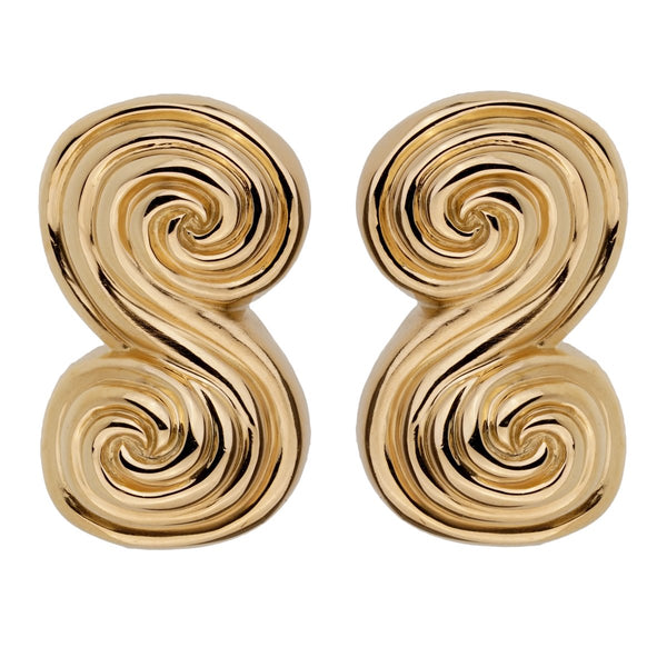 Tiffany & Co Scroll 18k Yellow Gold Clip On Earrings 0001069