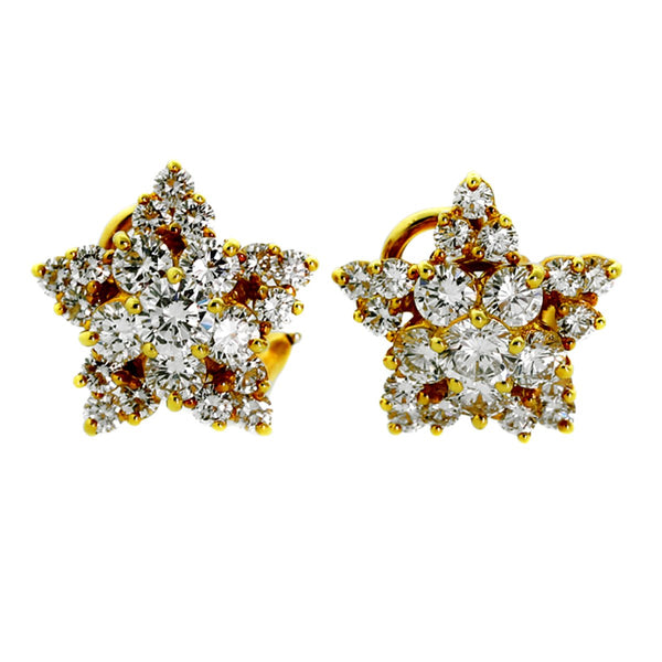 Tiffany & Co Star Diamond Gold Earrings 0000002