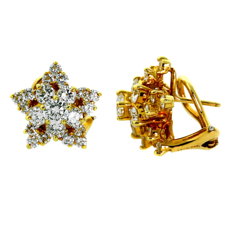 Tiffany & Co Star Diamond Gold Earrings 0000002
