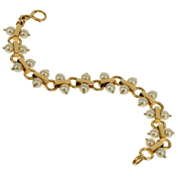 Tiffany & Co Vintage Pearl Yellow Gold Bracelet 0001842