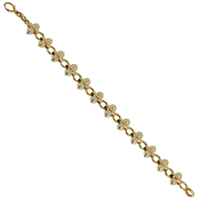 Tiffany & Co Vintage Pearl Yellow Gold Bracelet 0001842
