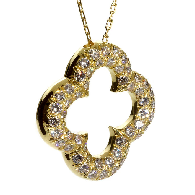 Van Cleef and Arpels Alhambra Diamond Gold Necklace 0000212