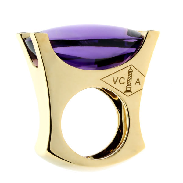 Van Cleef and Arpels Diamond Amethyst Gold Ring 261235000000-4