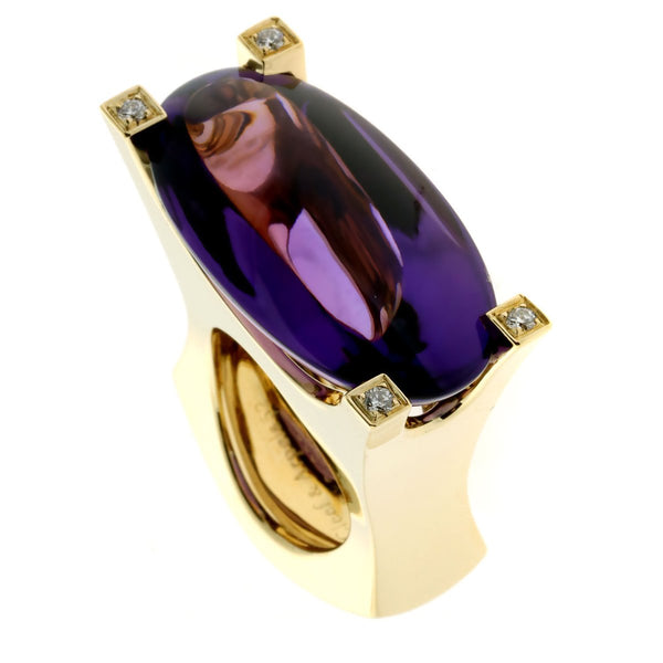 Van Cleef and Arpels Diamond Amethyst Gold Ring 261235000000-4