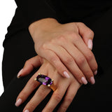 Van Cleef and Arpels Gold Diamond Amethyst Ring 0000216