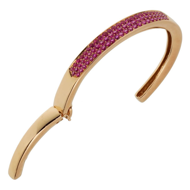 Van Cleef and Arpels Pink Sapphire Rose Gold Bangle 0001843