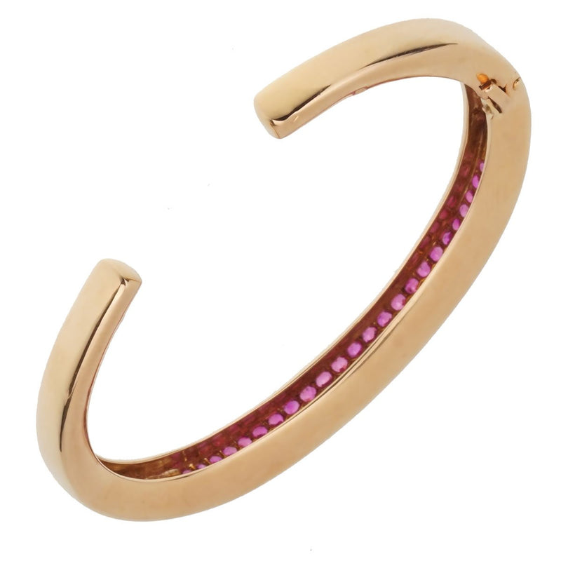 Van Cleef and Arpels Pink Sapphire Rose Gold Bangle