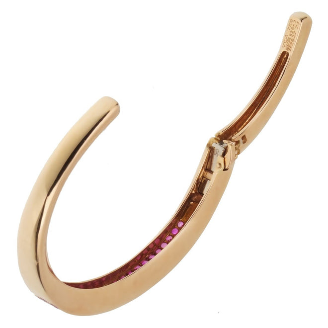 Van Cleef and Arpels Pink Sapphire Rose Gold Bangle 0001843