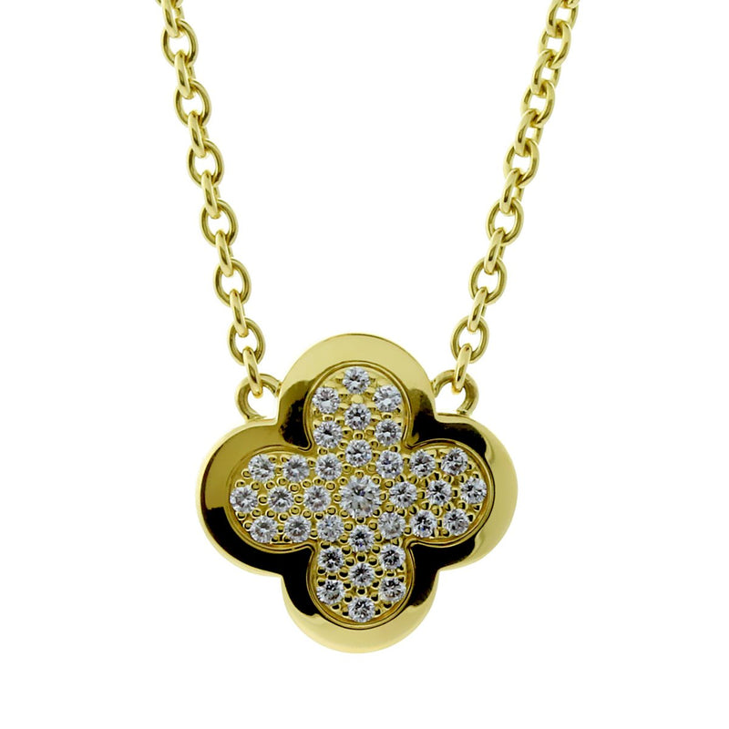 Van Cleef and Arpels Pure Alhambra Diamond Gold Necklace 00VCPYG