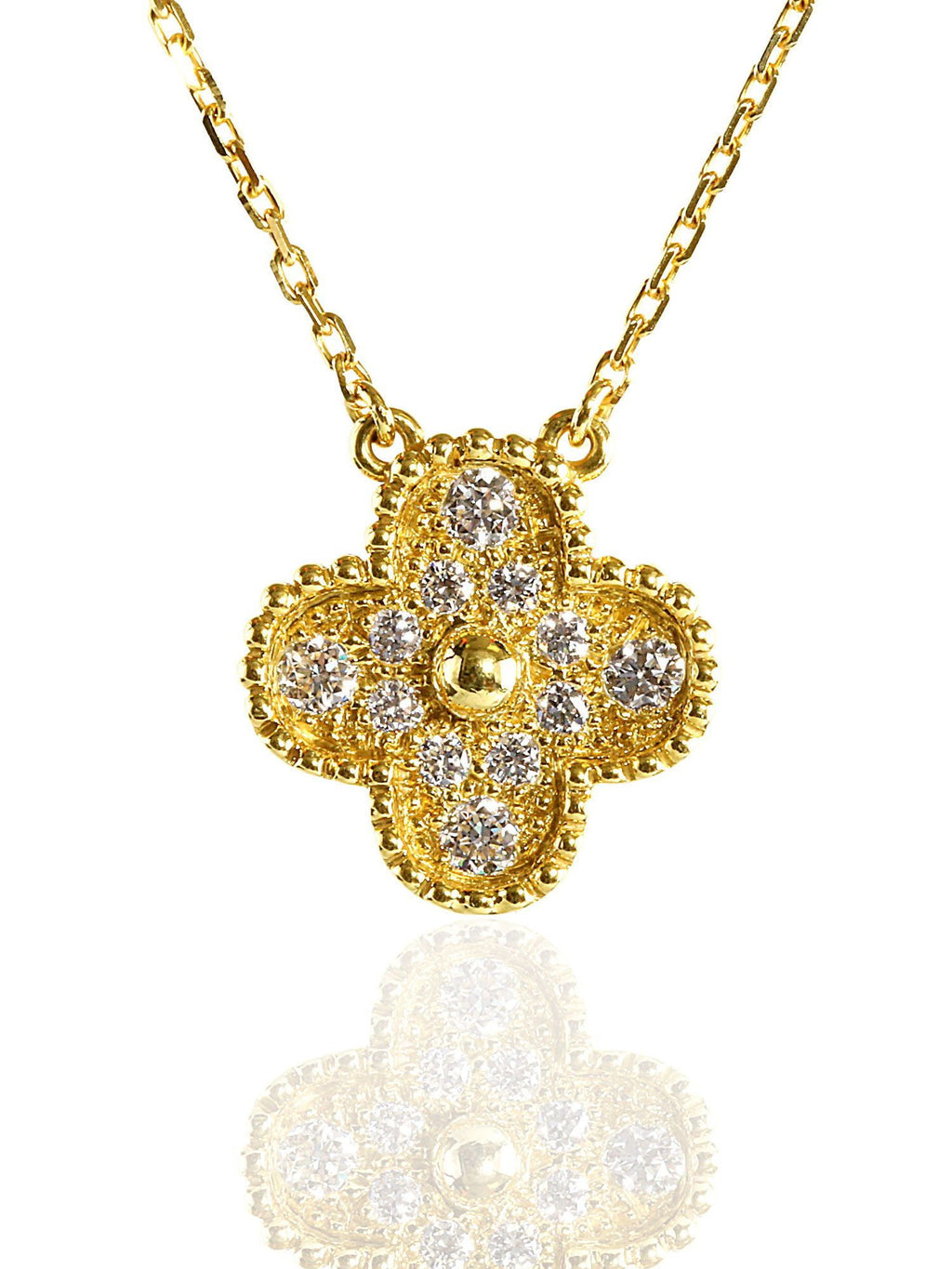 Authentic! Vintage Cartier 18k Yellow Gold Diamond Heart Clover Pendant  Necklace | eBay