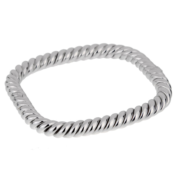 Van Cleef Arpels Braided White Gold Bangle Bracelet 0001722