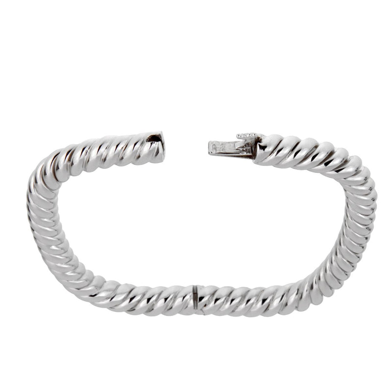 Van Cleef Arpels Braided White Gold Bangle Bracelet 0001722