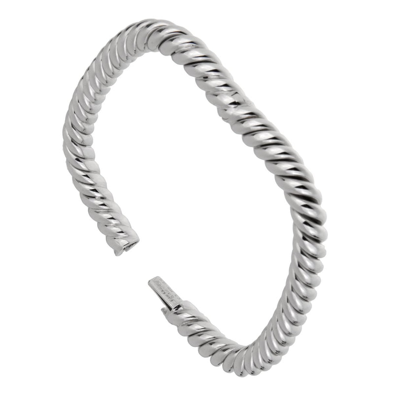 Van Cleef Arpels Braided White Gold Bangle Bracelet 0001722