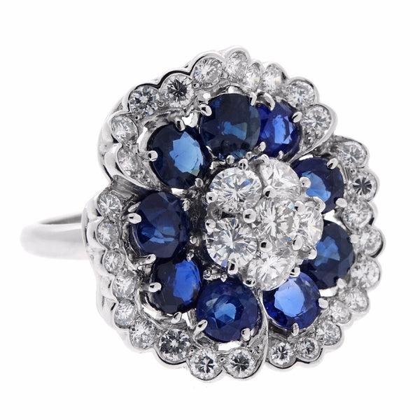 Van Cleef & Arpels Camellia Sapphire Diamond Ring 0000615