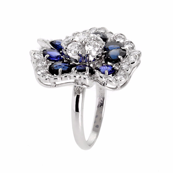 Van Cleef & Arpels Camellia Sapphire Diamond Ring 0000615