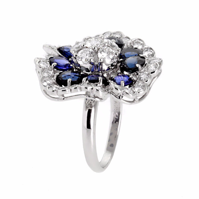 Van Cleef & Arpels Camellia Sapphire Diamond Ring 0000615