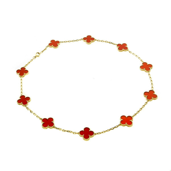 Van Cleef Arpels Carnelian Vintage Alhambra Necklace 0000350