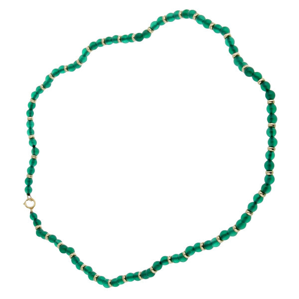 Van Cleef & Arpels Chrysophase Beaded Gold Necklace 0002658