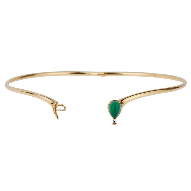 Van Cleef & Arpels Chrysoprase Gold Choker Necklace 0001072
