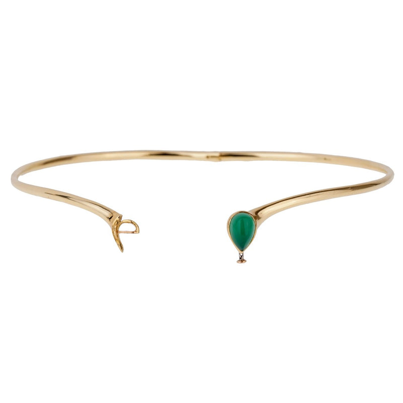 Van Cleef & Arpels Chrysoprase Gold Choker Necklace 0001072