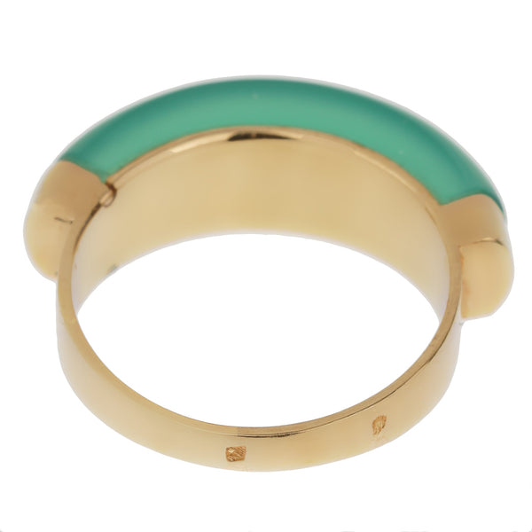 Van Cleef & Arpels Chrysoprase Vintage Yellow Gold Ring 003326