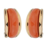 Van Cleef & Arpels Coral Yellow Gold Hoop Earrings 0001719