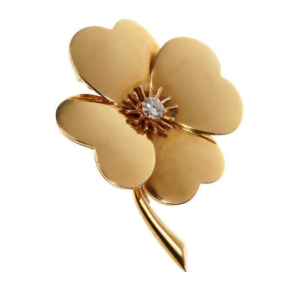 Van Cleef & Arpels Cosmos Diamond Gold Brooch Pendant 0002555