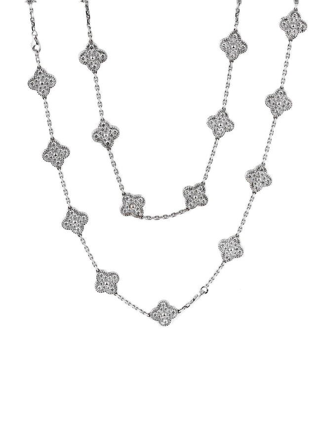 Van Cleef & Arpels Diamond Alhambra Necklace and Bracelet 0000228