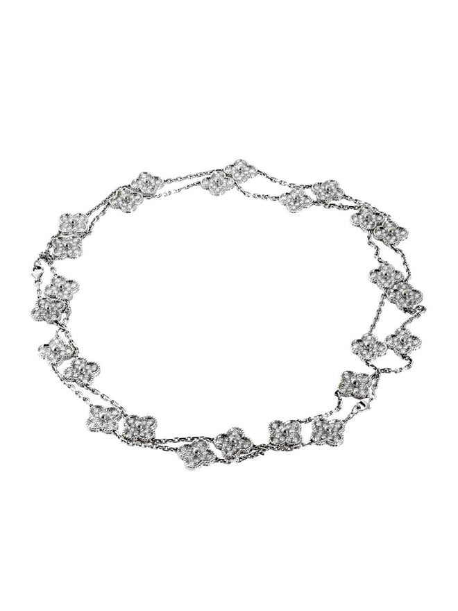 Van Cleef & Arpels Diamond Alhambra Necklace and Bracelet 0000228