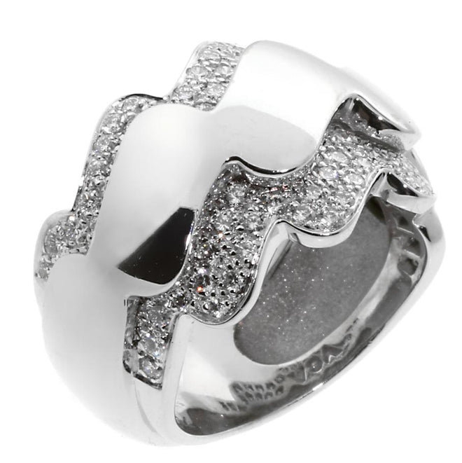 Van Cleef & Arpels Diamond Gold Wave Ring 0001747