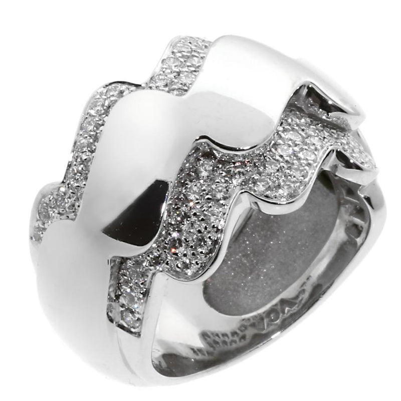 Van Cleef & Arpels Diamond Gold Wave Ring 0001747