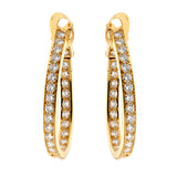 Van Cleef Arpels Diamond Hoop 18k Yellow Gold Earrings 0000866