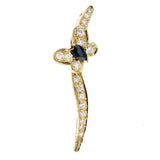 Van Cleef Arpels Diamond Sapphire Butterfly Brooch Necklace 1vca1