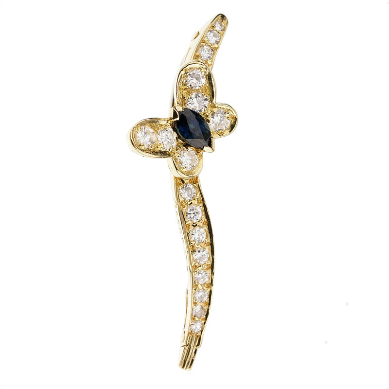 Van Cleef Arpels Diamond Sapphire Butterfly Brooch Necklace 1vca1