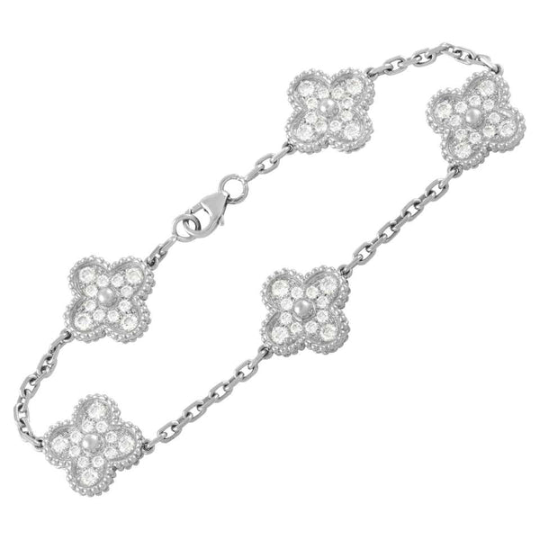 Van Cleef & Arpels Diamond White Gold Vintage Alhambra Bracelet 1gl20kmem