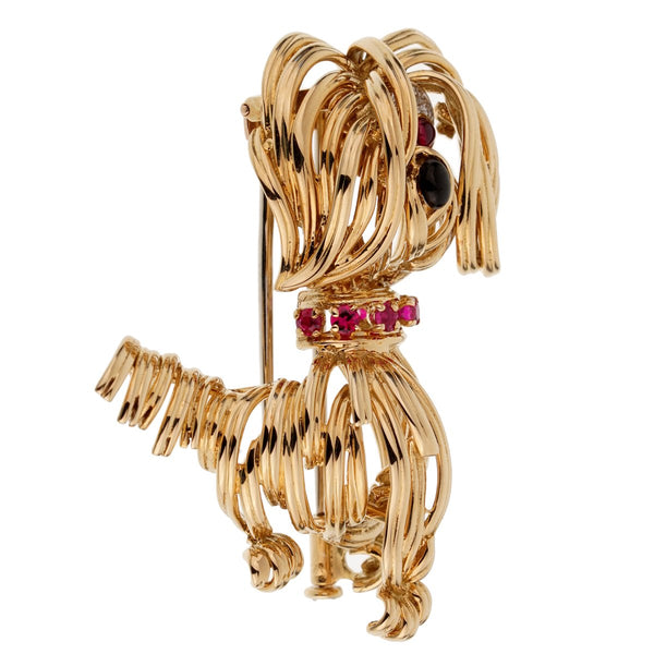 Van Cleef & Arpels Diamond Yellow Gold Dog Brooch 0002532