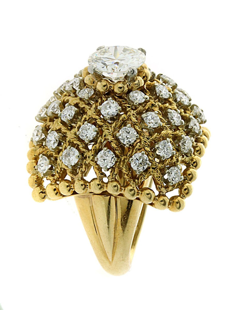 Van Cleef & Arpels Gold Diamond Ring and Earring Suite 0001425