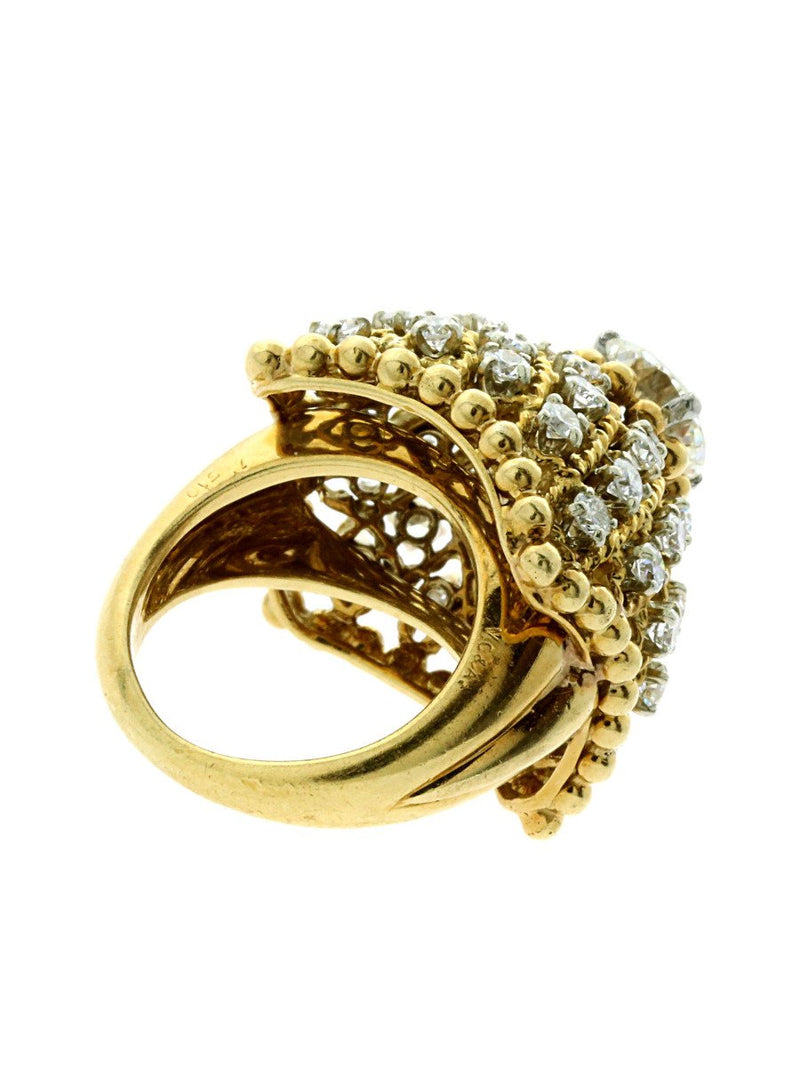 Van Cleef & Arpels Gold Diamond Ring and Earring Suite 0001425