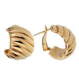 Van Cleef Arpels Gold Scalloped Hoop Earrings 0001716