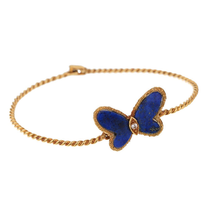 Van Cleef & Arpels Lapis Butterfly Gold Bracelet 0002701